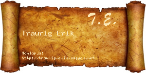 Traurig Erik névjegykártya